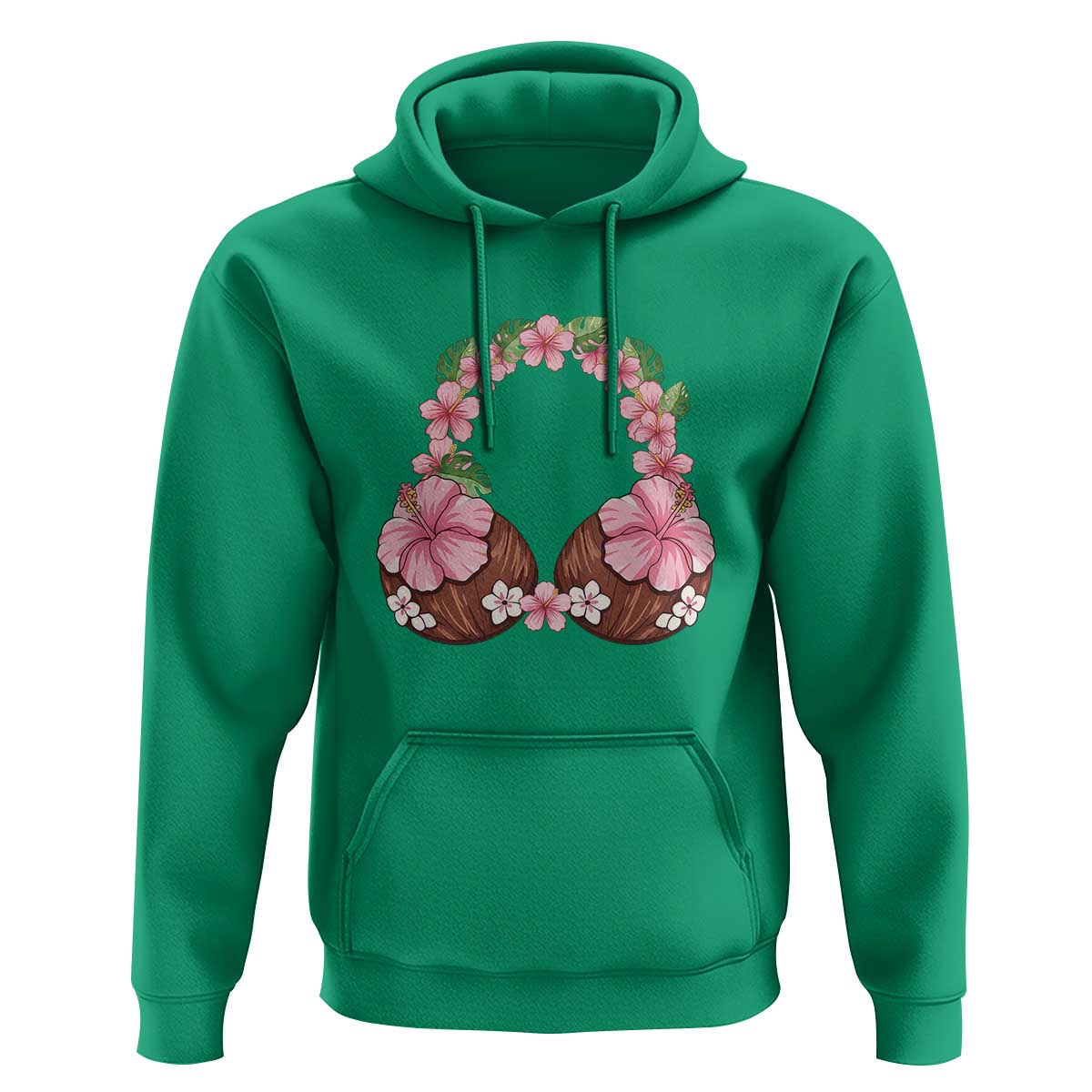 Hibiscus Flower Coconut Bra Hoodie Tropical Summer Graphic