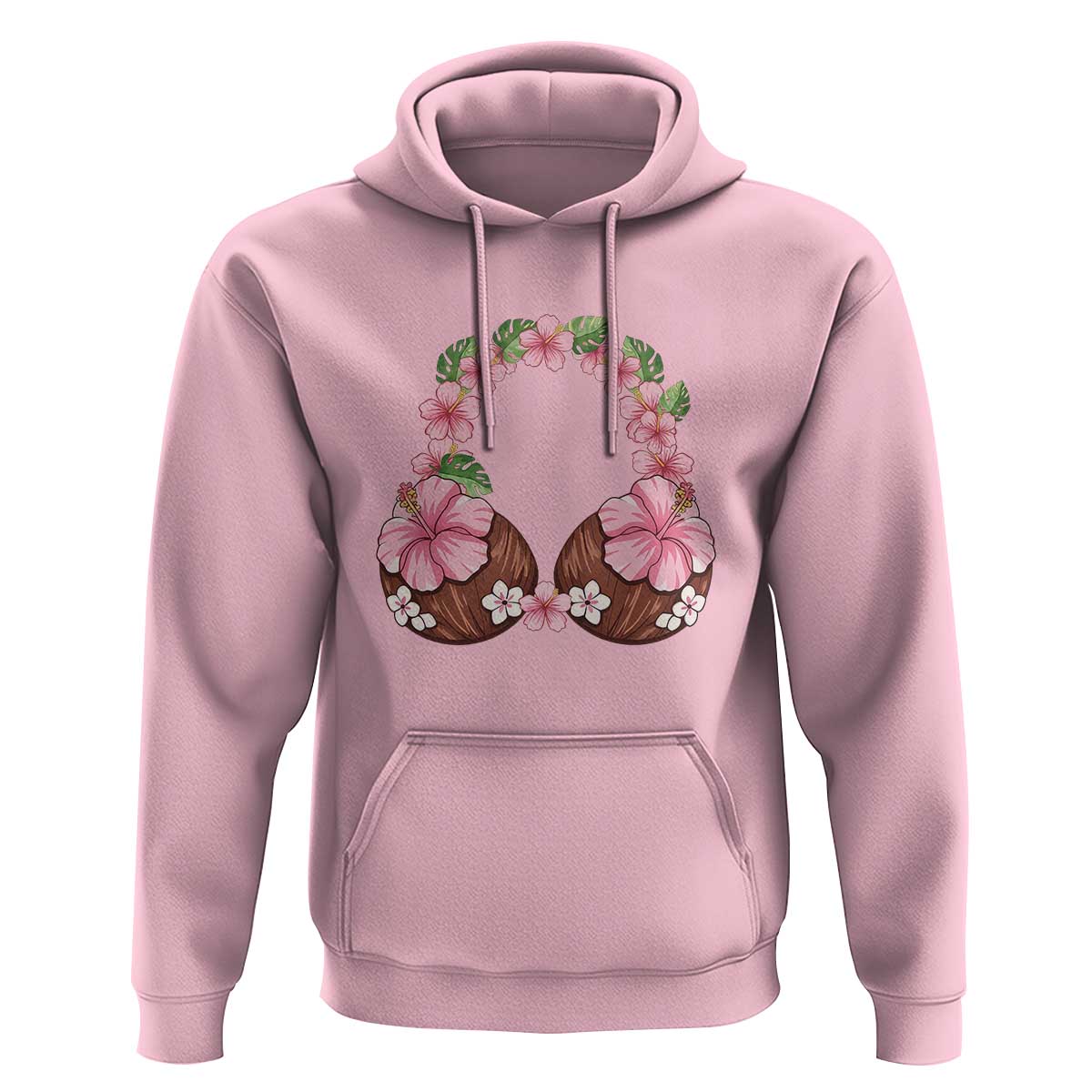 Hibiscus Flower Coconut Bra Hoodie Tropical Summer Graphic