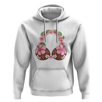Hibiscus Flower Coconut Bra Hoodie Tropical Summer Graphic