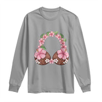 Hibiscus Flower Coconut Bra Long Sleeve Shirt Tropical Summer Graphic