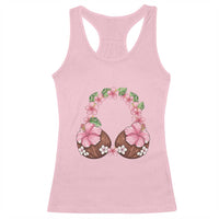 Hibiscus Flower Coconut Bra Racerback Tank Top Tropical Summer Graphic