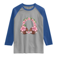 Hibiscus Flower Coconut Bra Raglan Shirt Tropical Summer Graphic