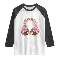 Hibiscus Flower Coconut Bra Raglan Shirt Tropical Summer Graphic