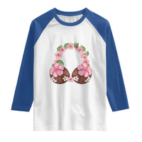 Hibiscus Flower Coconut Bra Raglan Shirt Tropical Summer Graphic