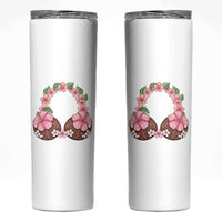 Hibiscus Flower Coconut Bra Skinny Tumbler Tropical Summer Graphic