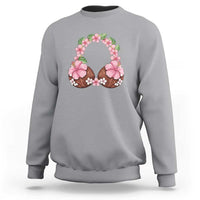 Hibiscus Flower Coconut Bra Sweatshirt Tropical Summer Graphic