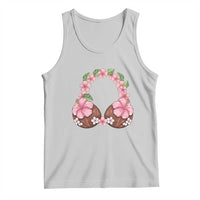 Hibiscus Flower Coconut Bra Tank Top Tropical Summer Graphic
