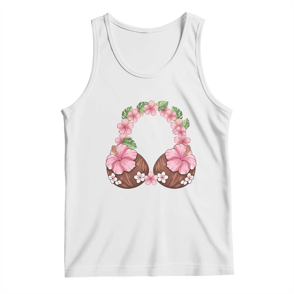 Hibiscus Flower Coconut Bra Tank Top Tropical Summer Graphic