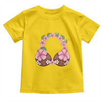 Hibiscus Flower Coconut Bra Toddler T Shirt Tropical Summer Graphic