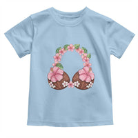 Hibiscus Flower Coconut Bra Toddler T Shirt Tropical Summer Graphic