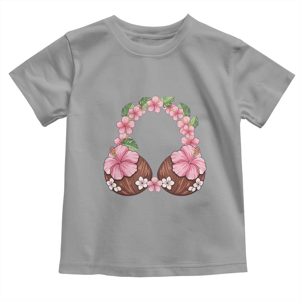 Hibiscus Flower Coconut Bra Toddler T Shirt Tropical Summer Graphic