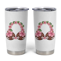 Hibiscus Flower Coconut Bra Tumbler Cup Tropical Summer Graphic