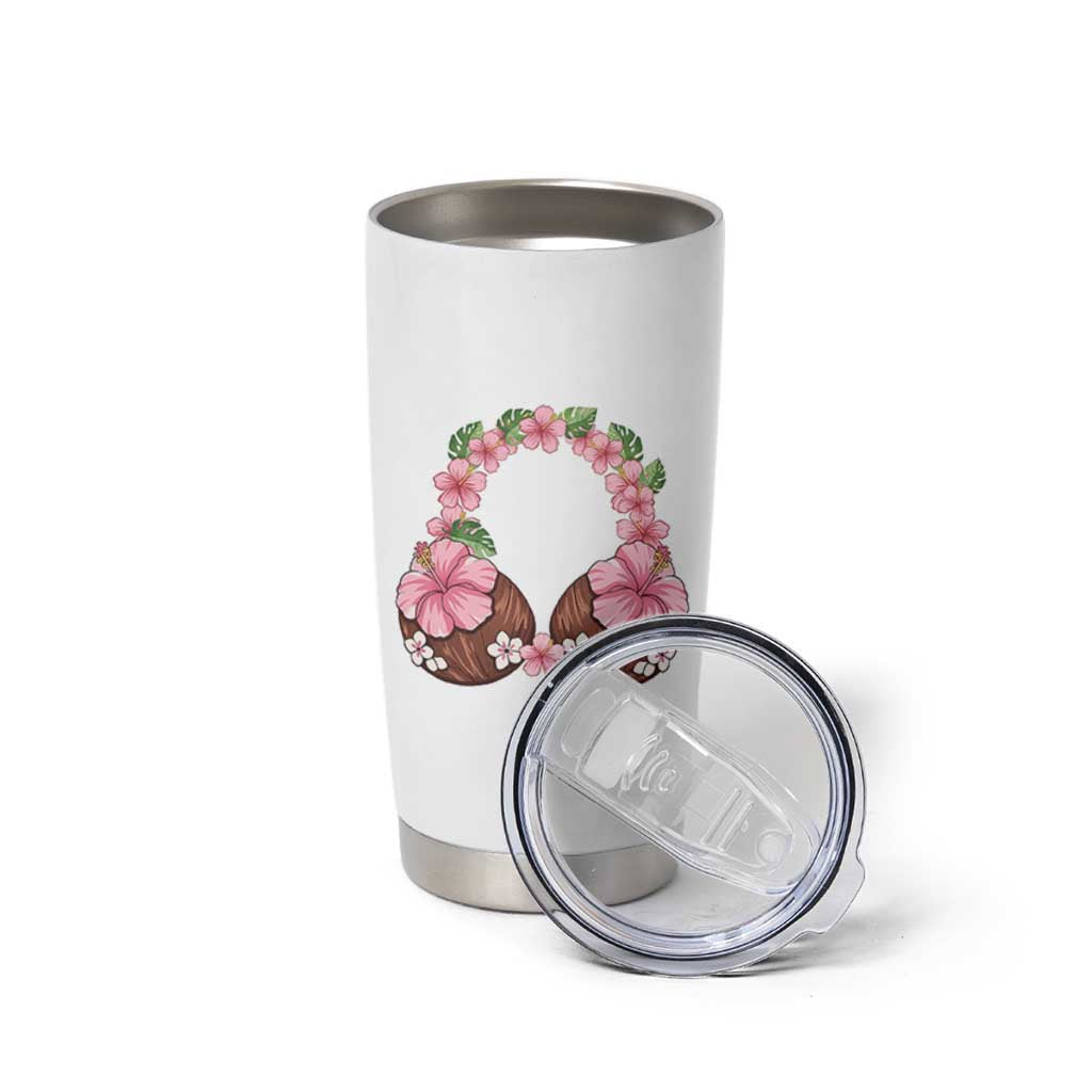 Hibiscus Flower Coconut Bra Tumbler Cup Tropical Summer Graphic