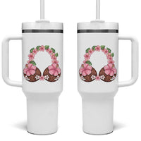 Hibiscus Flower Coconut Bra Tumbler With Handle Tropical Summer Graphic