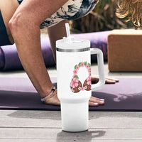 Hibiscus Flower Coconut Bra Tumbler With Handle Tropical Summer Graphic