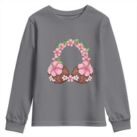 Hibiscus Flower Coconut Bra Youth Sweatshirt Tropical Summer Graphic
