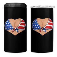 American Flag Bikini 4 in 1 Can Cooler Tumbler Patriotic Summer Vacation Gift
