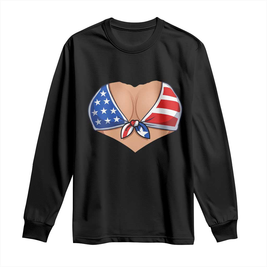 American Flag Bikini Long Sleeve Shirt Patriotic Summer Vacation Gift