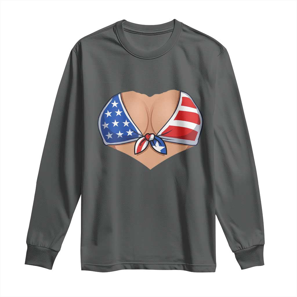 American Flag Bikini Long Sleeve Shirt Patriotic Summer Vacation Gift