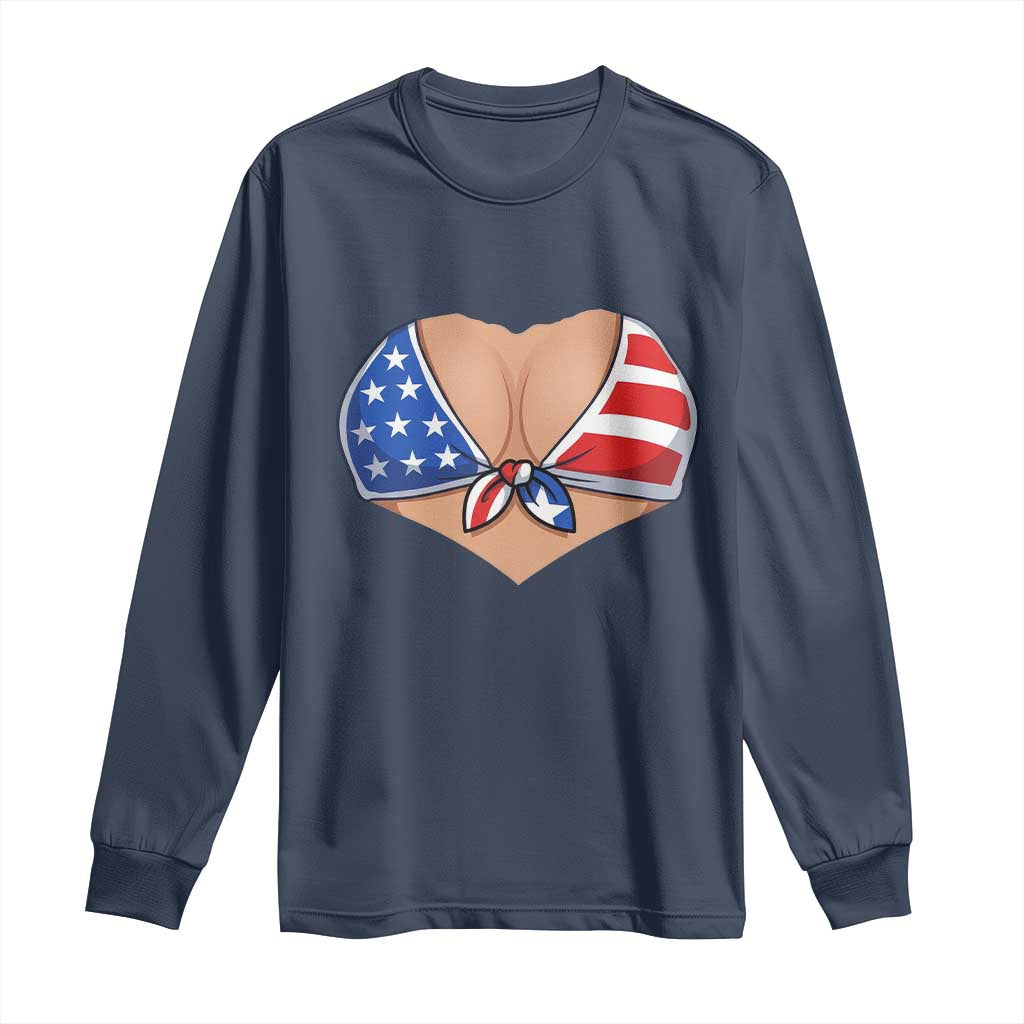American Flag Bikini Long Sleeve Shirt Patriotic Summer Vacation Gift