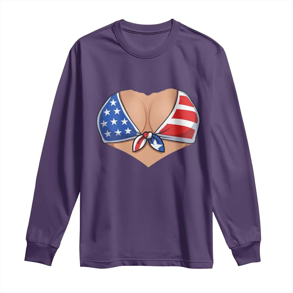 American Flag Bikini Long Sleeve Shirt Patriotic Summer Vacation Gift