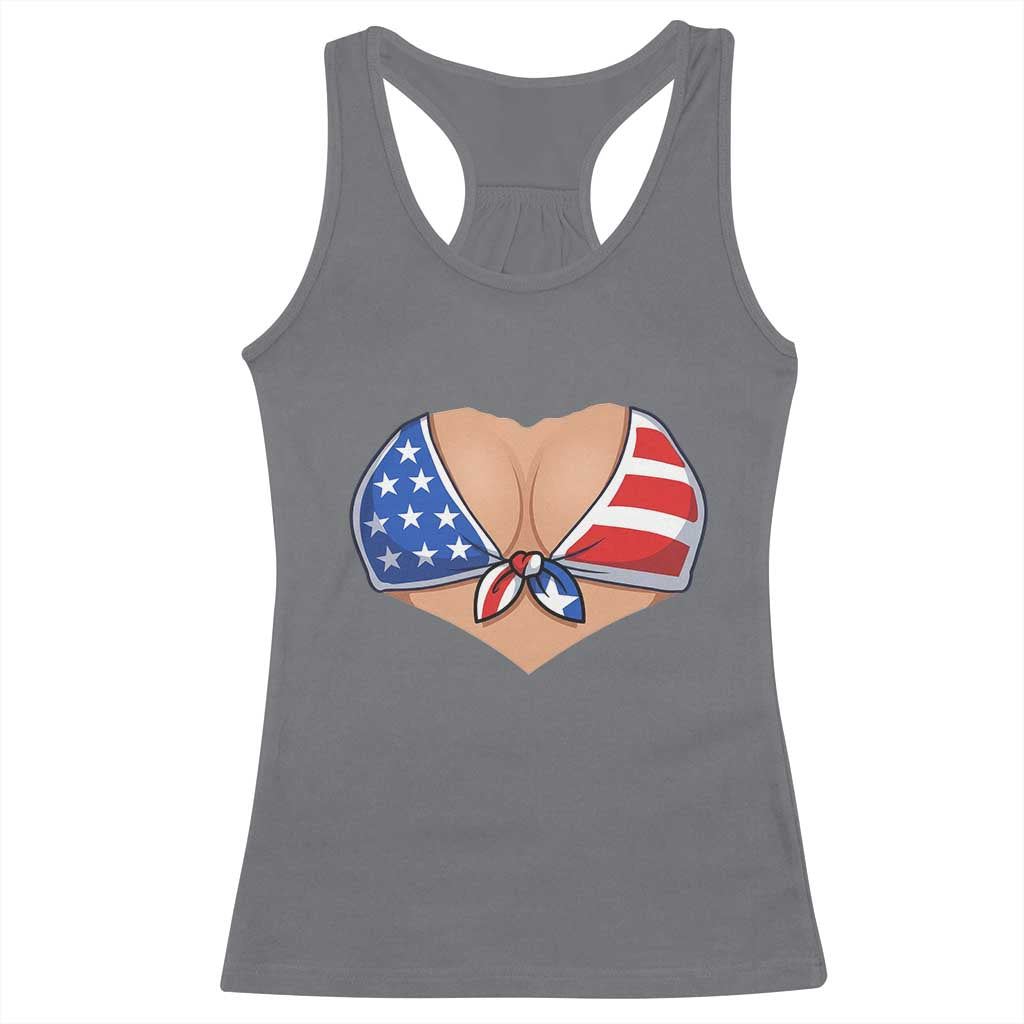 American Flag Bikini Racerback Tank Top Patriotic Summer Vacation Gift