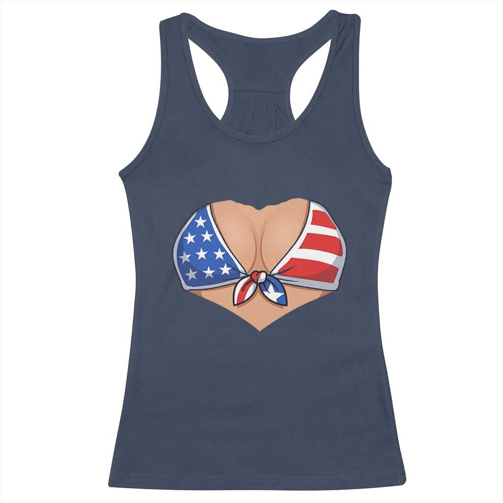 American Flag Bikini Racerback Tank Top Patriotic Summer Vacation Gift