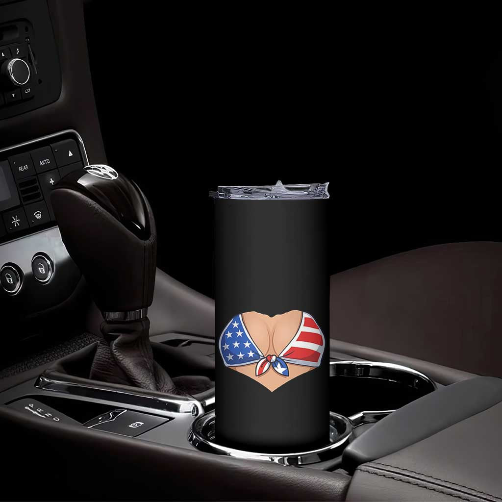 American Flag Bikini Skinny Tumbler Patriotic Summer Vacation Gift