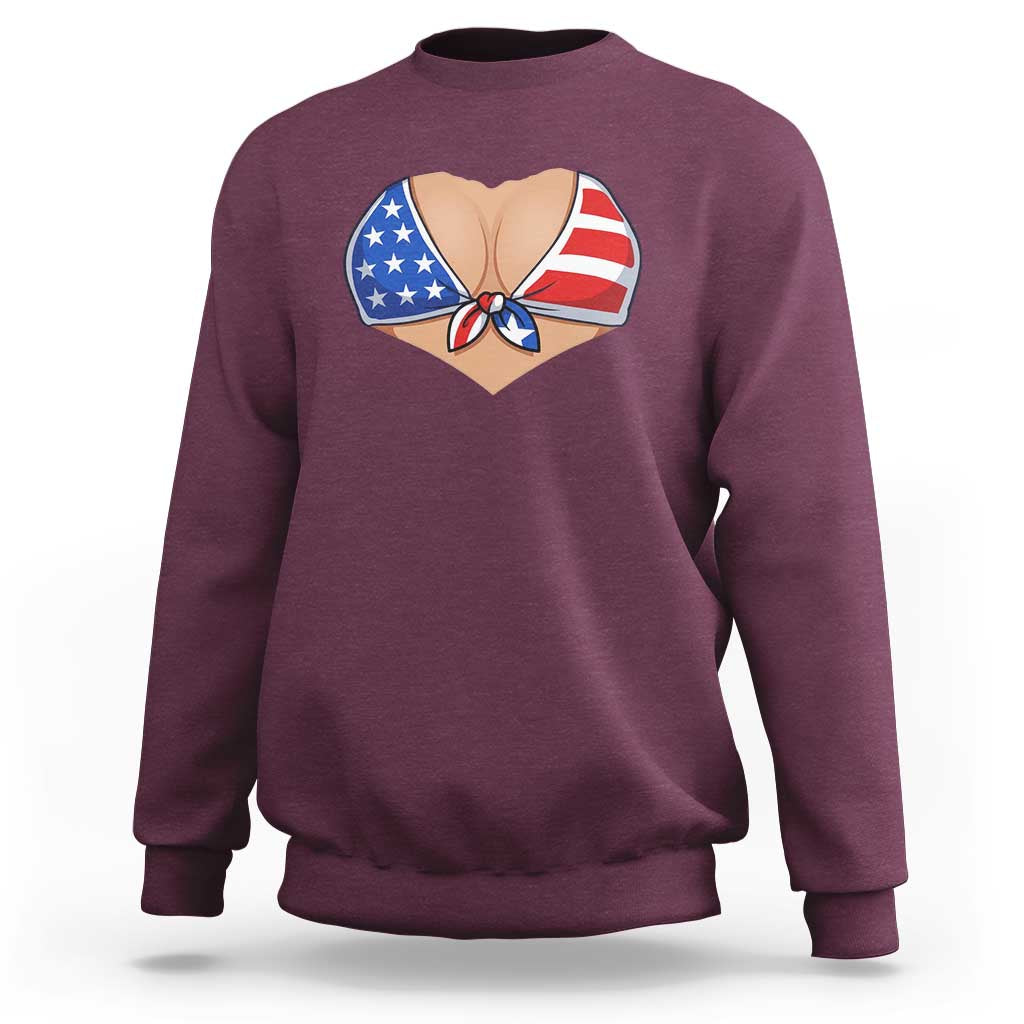 American Flag Bikini Sweatshirt Patriotic Summer Vacation Gift