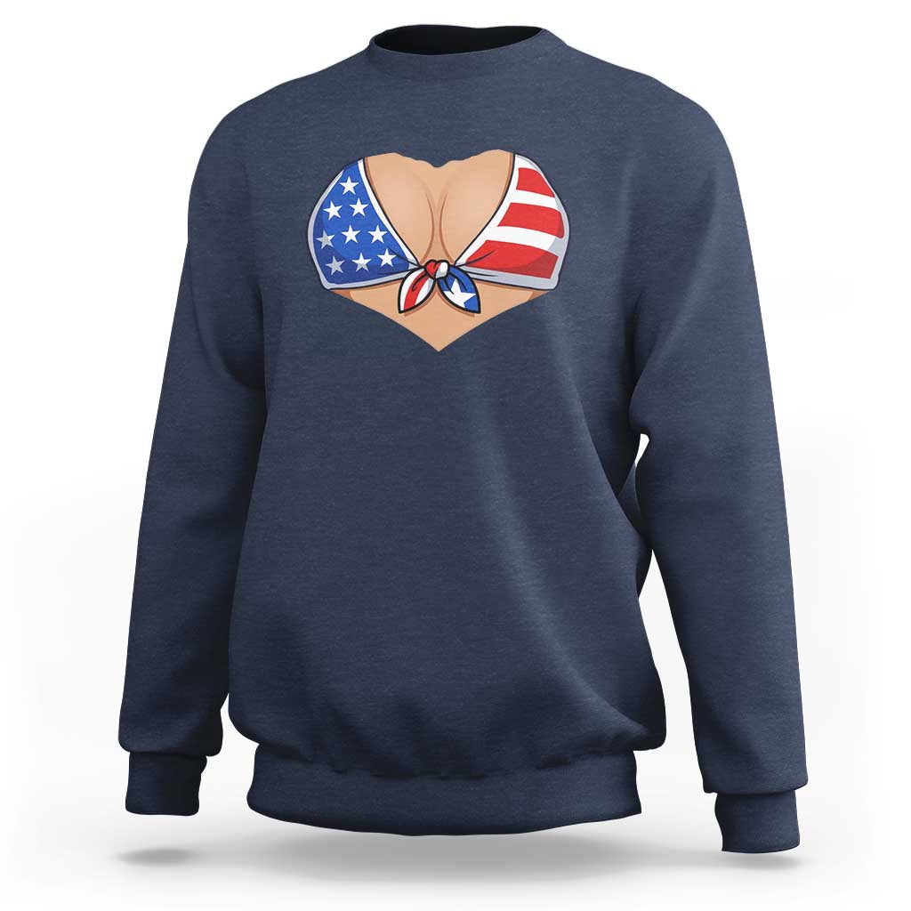 American Flag Bikini Sweatshirt Patriotic Summer Vacation Gift