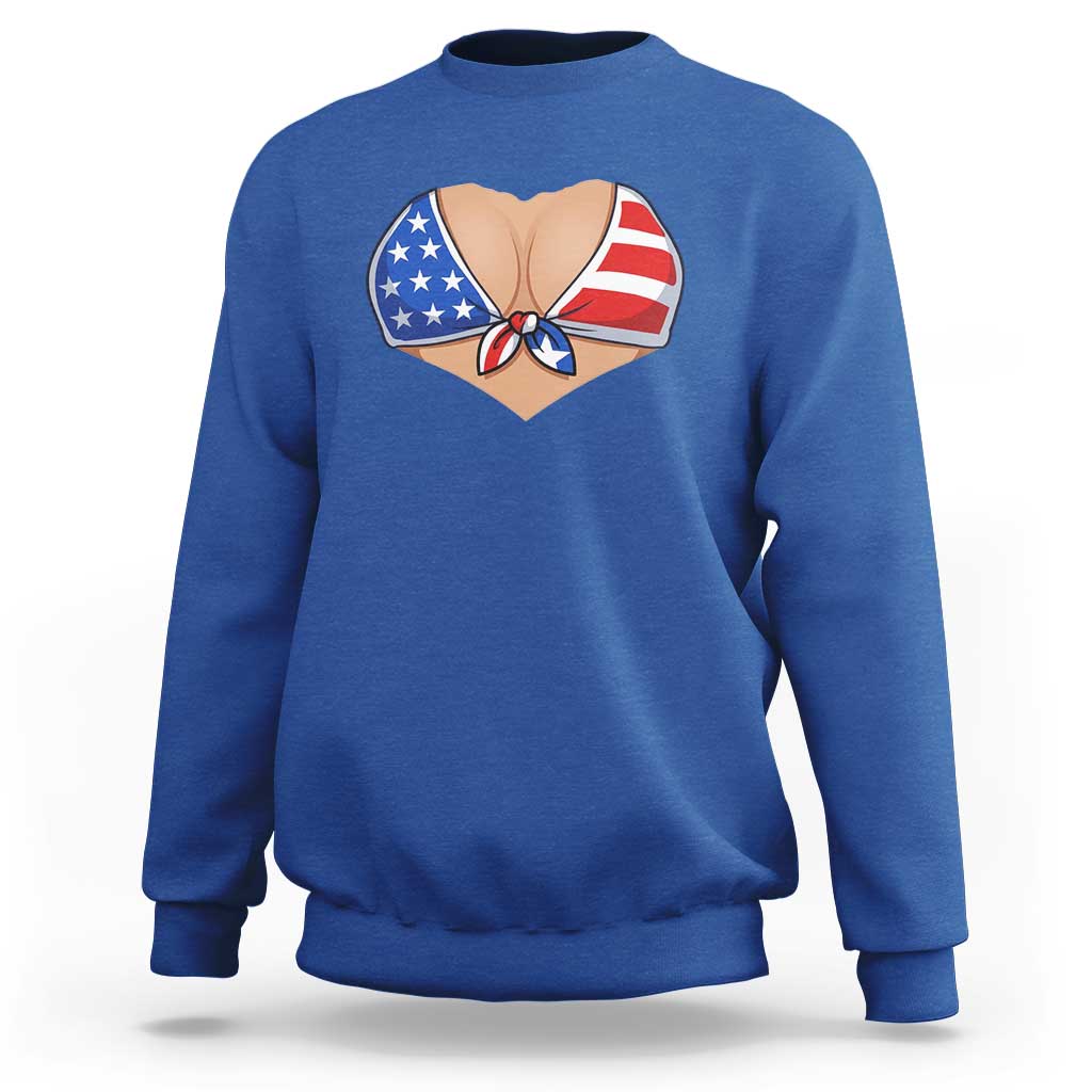 American Flag Bikini Sweatshirt Patriotic Summer Vacation Gift