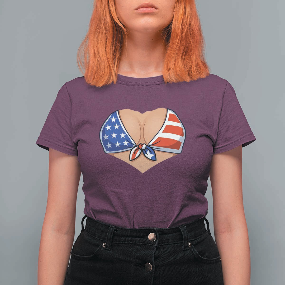 American Flag Bikini T Shirt For Women Patriotic Summer Vacation Gift
