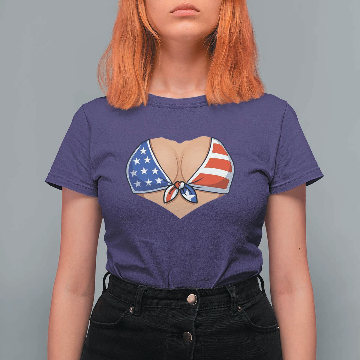 American Flag Bikini T Shirt For Women Patriotic Summer Vacation Gift