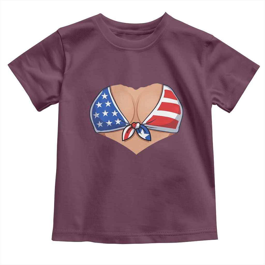 American Flag Bikini Toddler T Shirt Patriotic Summer Vacation Gift