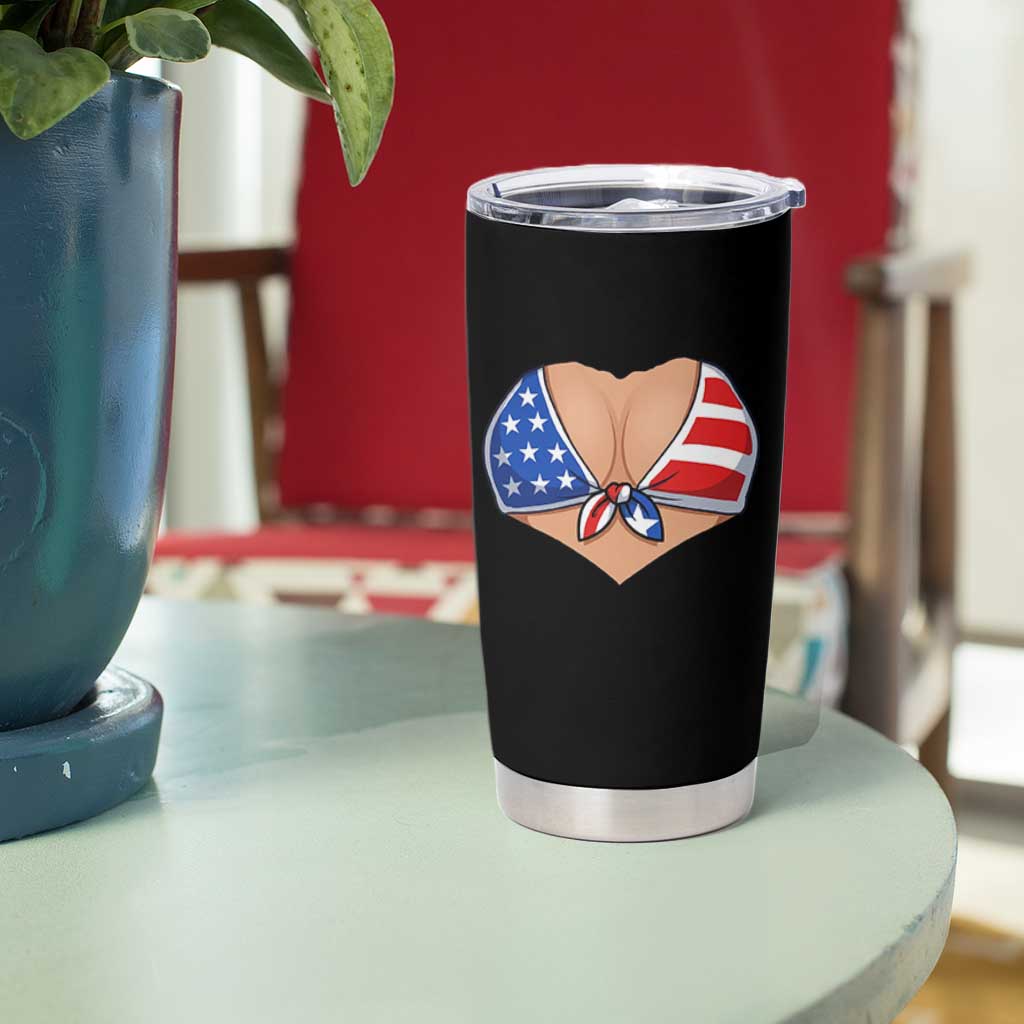 American Flag Bikini Tumbler Cup Patriotic Summer Vacation Gift
