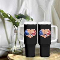 American Flag Bikini Tumbler With Handle Patriotic Summer Vacation Gift