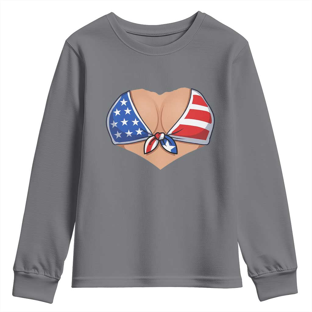 American Flag Bikini Youth Sweatshirt Patriotic Summer Vacation Gift
