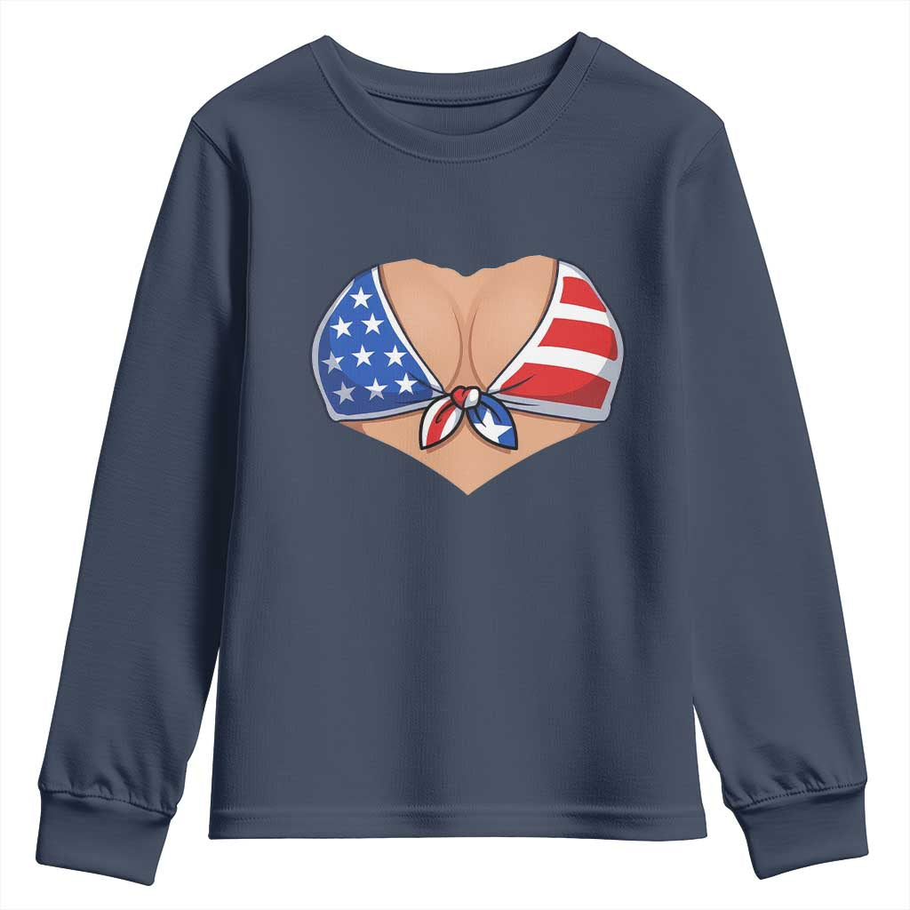 American Flag Bikini Youth Sweatshirt Patriotic Summer Vacation Gift