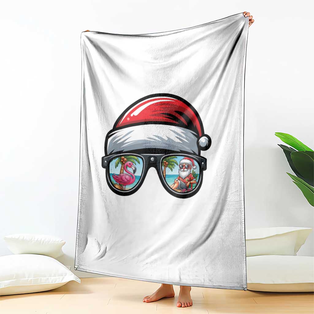 Funny Santa Sunglasses Throw Blanket Beach Christmas Vacation Graphic