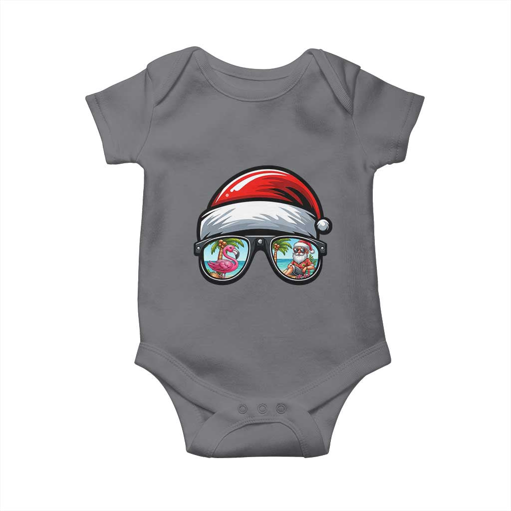 Funny Santa Sunglasses Baby Onesie Beach Christmas Vacation Graphic