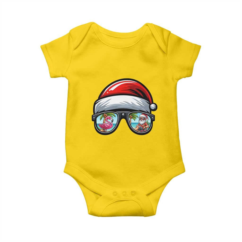 Funny Santa Sunglasses Baby Onesie Beach Christmas Vacation Graphic