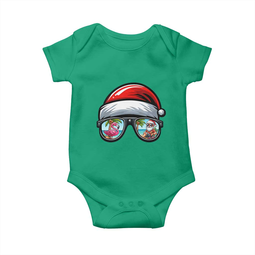 Funny Santa Sunglasses Baby Onesie Beach Christmas Vacation Graphic
