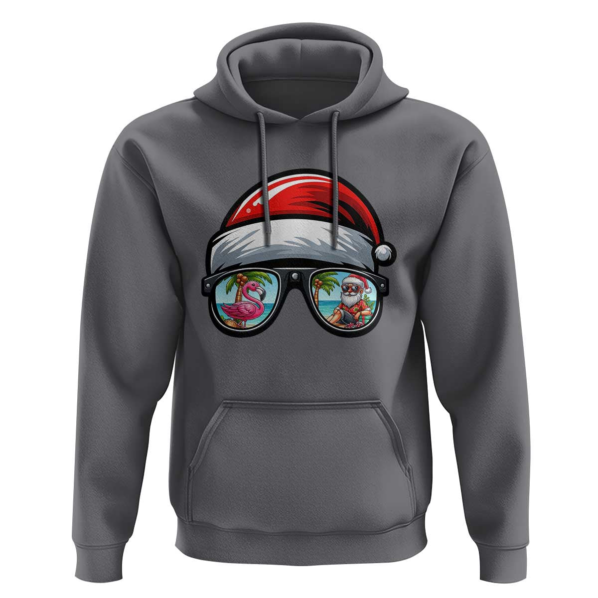 Funny Santa Sunglasses Hoodie Beach Christmas Vacation Graphic