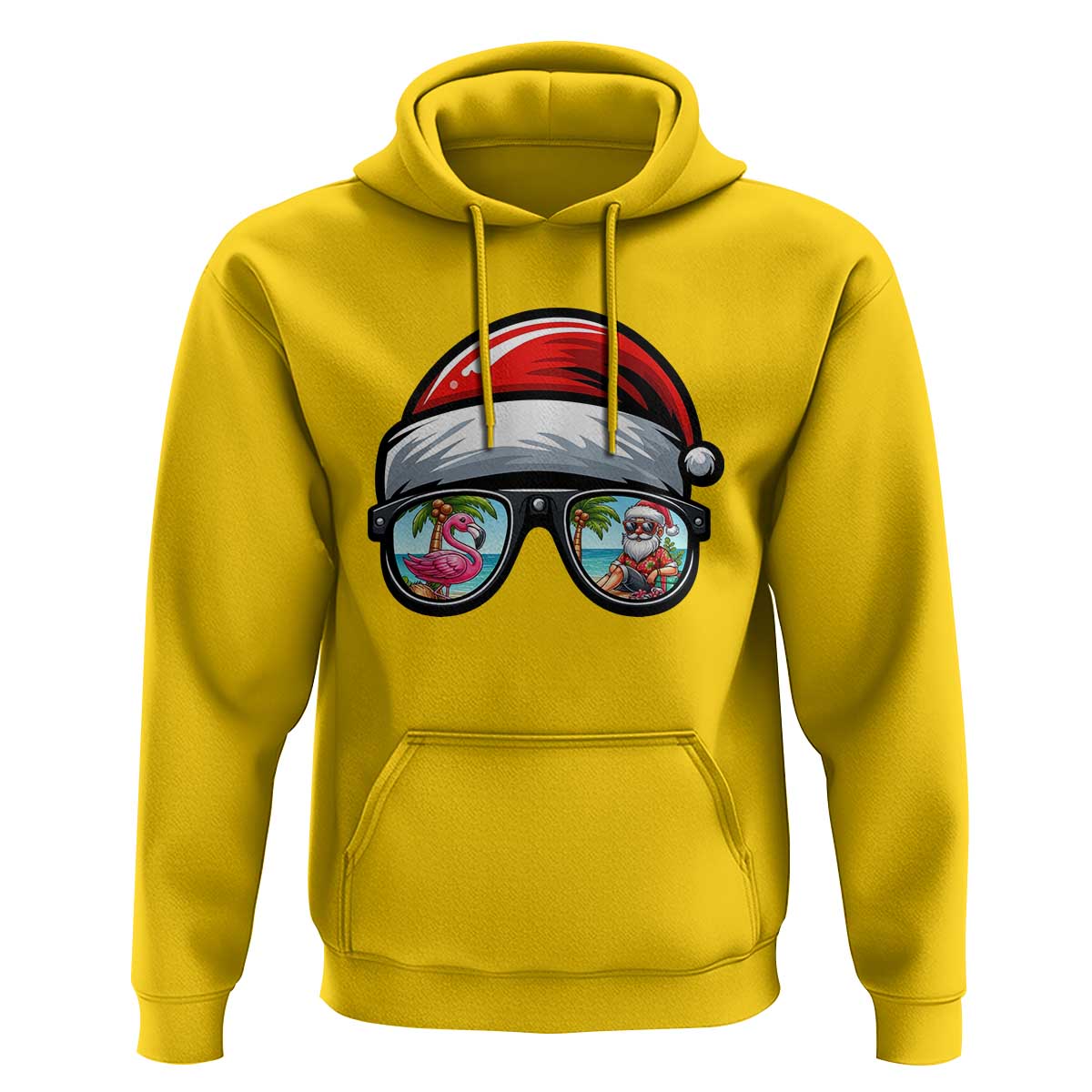 Funny Santa Sunglasses Hoodie Beach Christmas Vacation Graphic