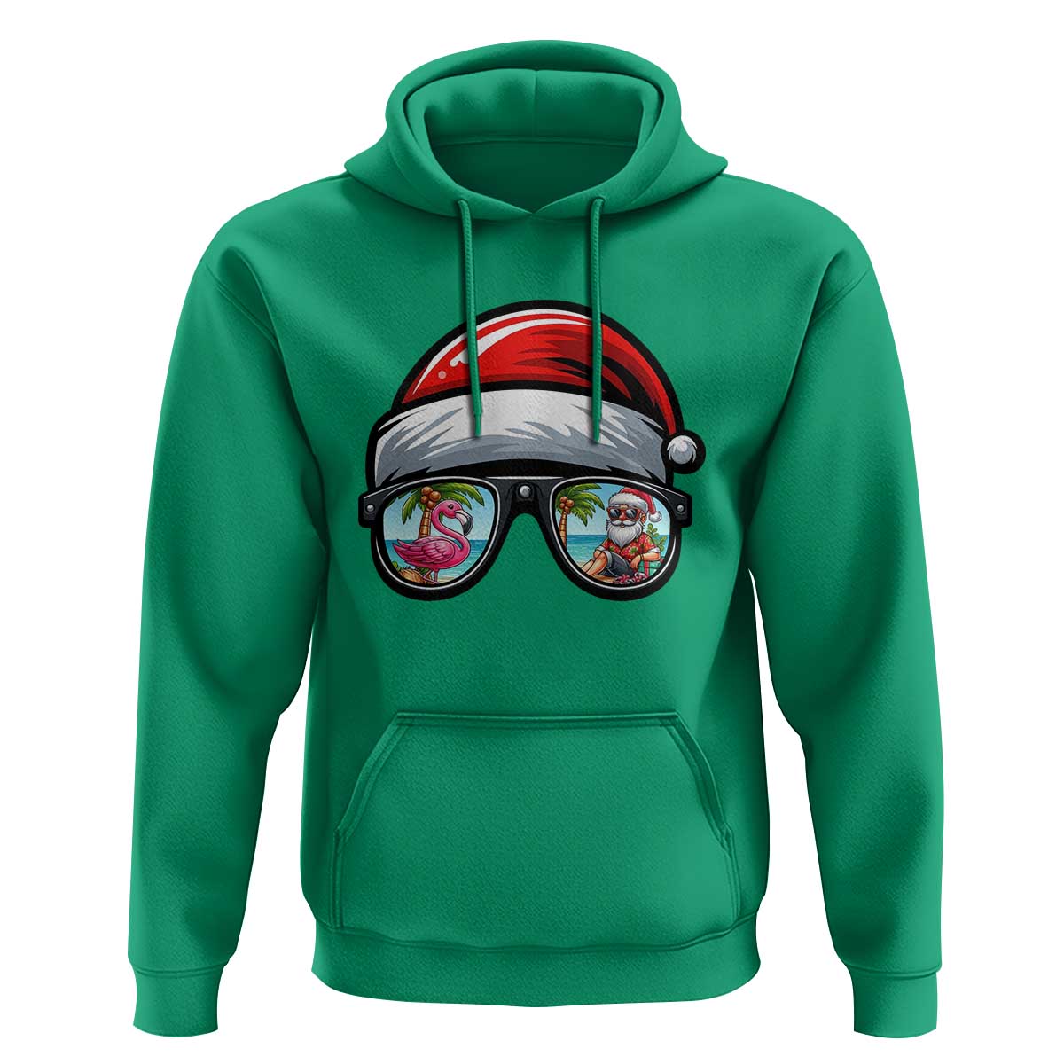 Funny Santa Sunglasses Hoodie Beach Christmas Vacation Graphic