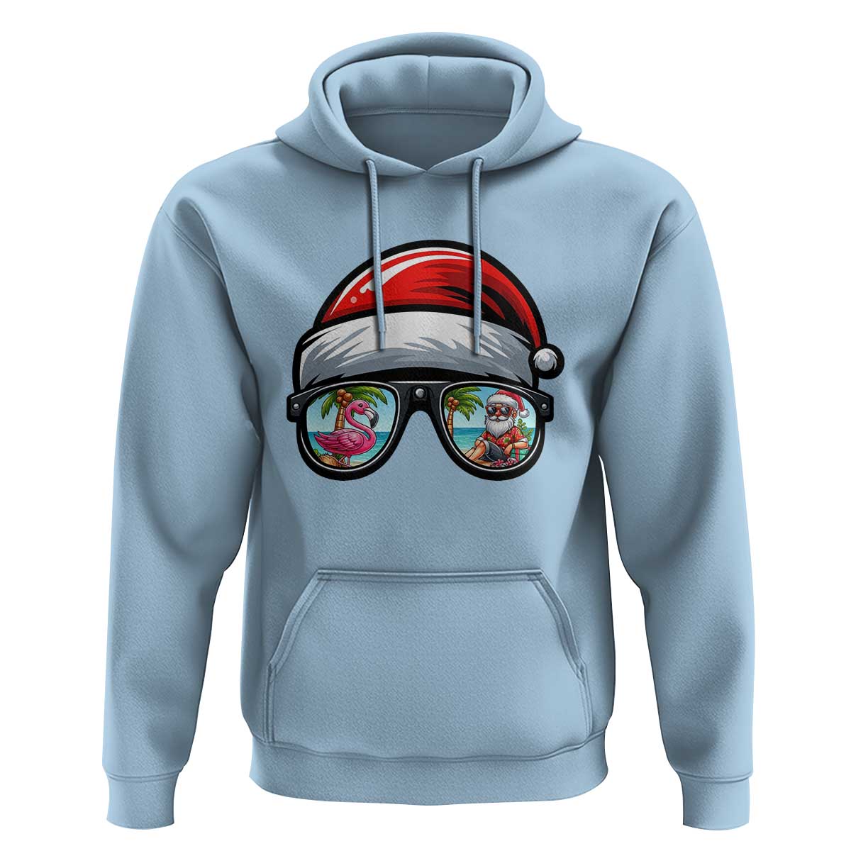 Funny Santa Sunglasses Hoodie Beach Christmas Vacation Graphic