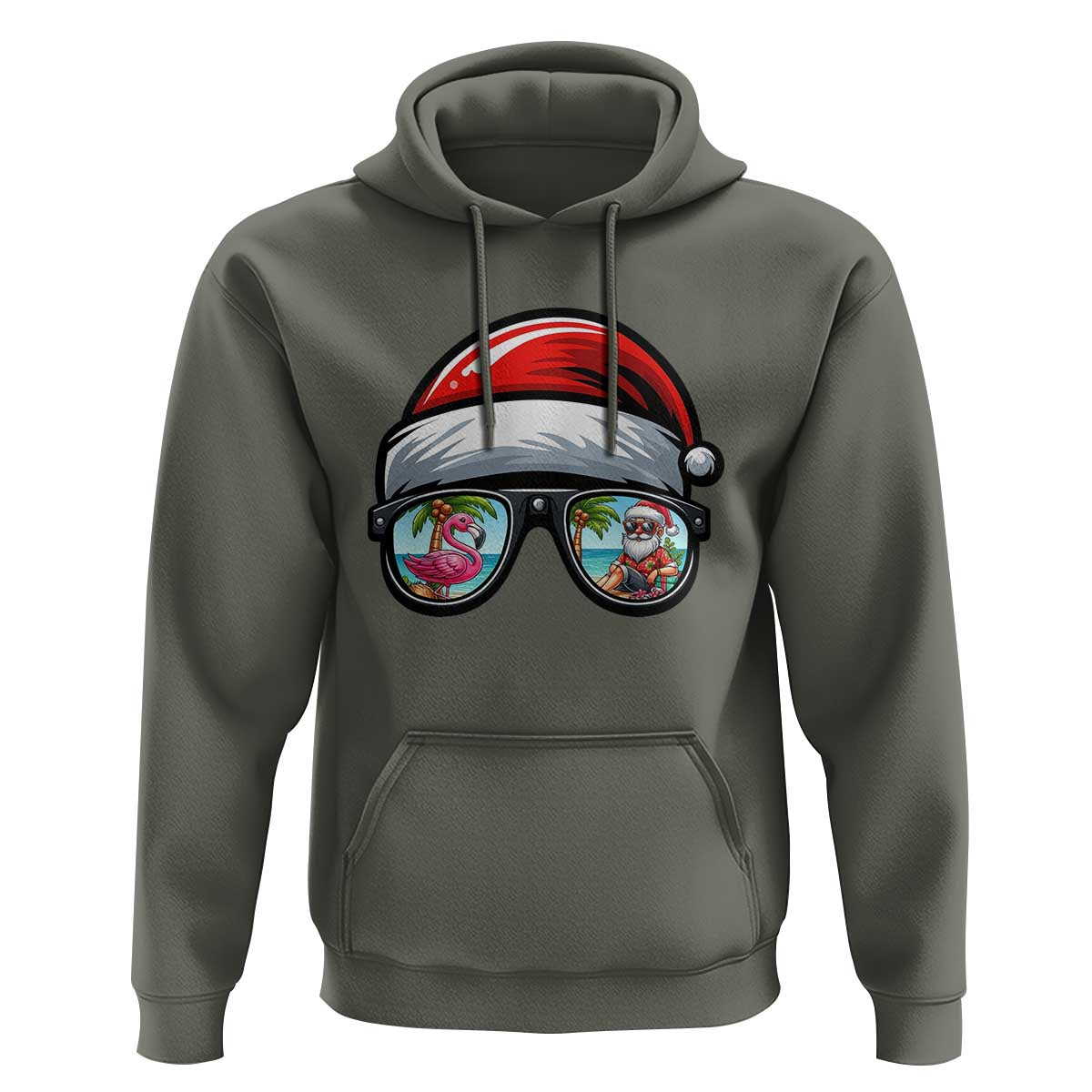 Funny Santa Sunglasses Hoodie Beach Christmas Vacation Graphic