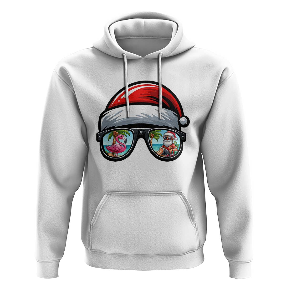 Funny Santa Sunglasses Hoodie Beach Christmas Vacation Graphic