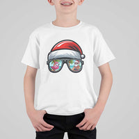 Funny Santa Sunglasses T Shirt For Kid Beach Christmas Vacation Graphic