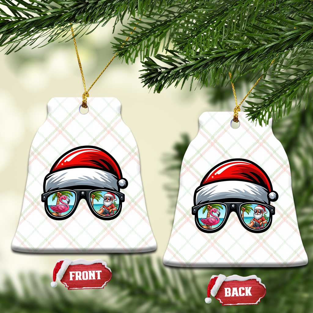 Funny Santa Sunglasses Ceramic Ornament Beach Christmas Vacation Graphic